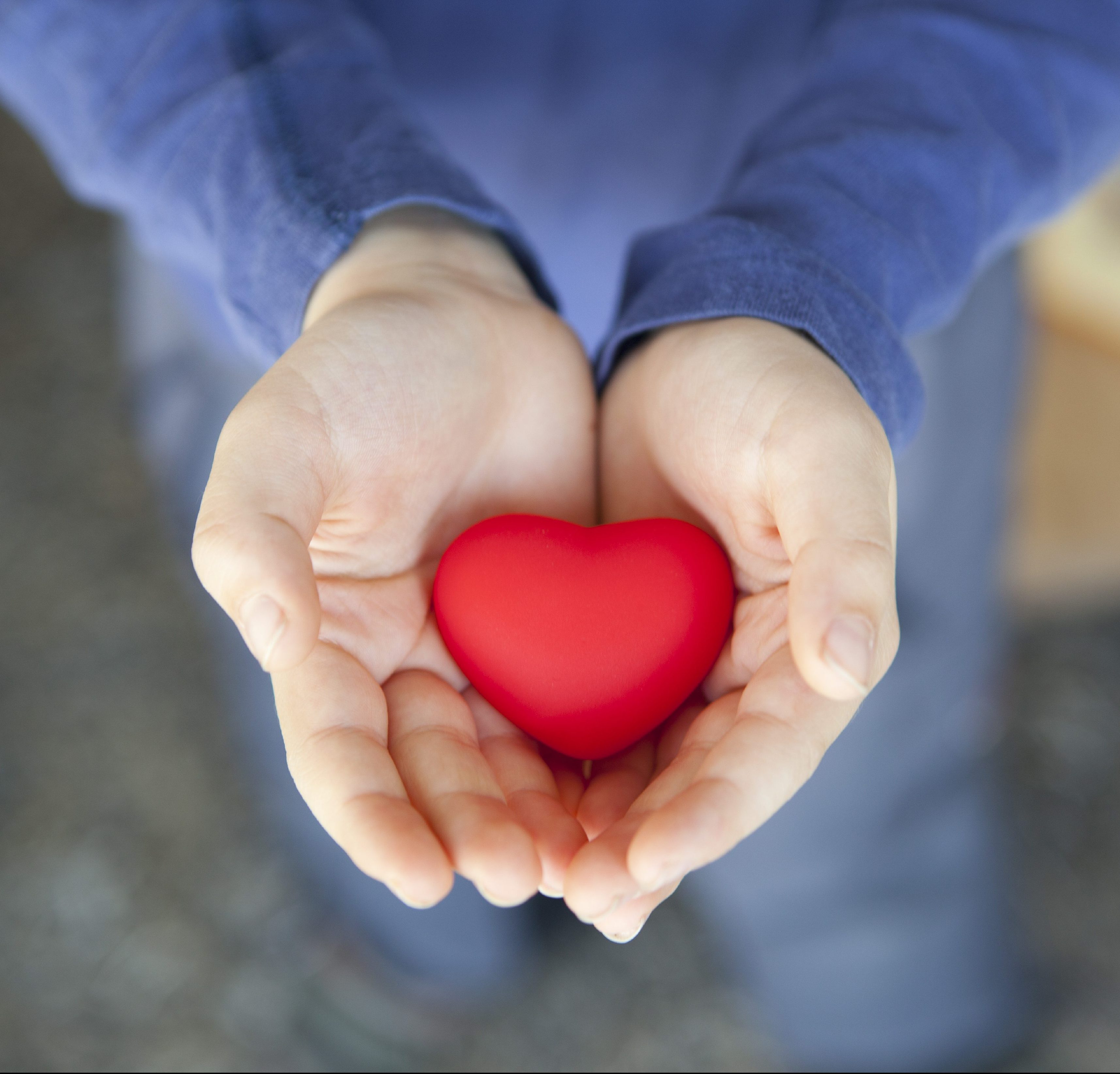giving hands holding a heart