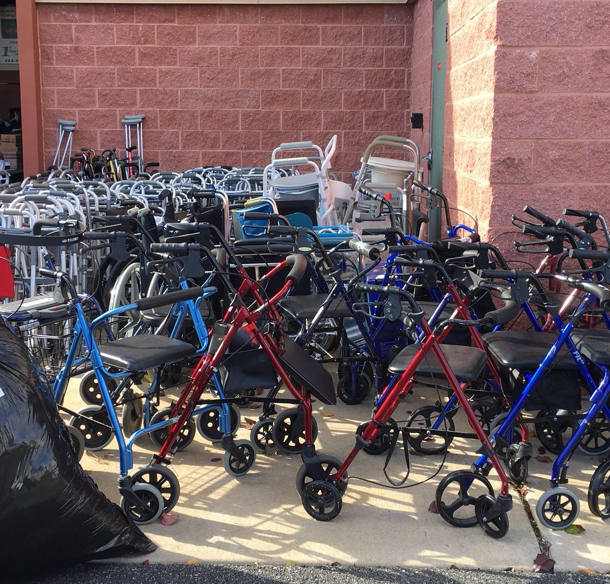 walkers at donations drive