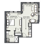 Strasburg One Bedroom Floor Plan
