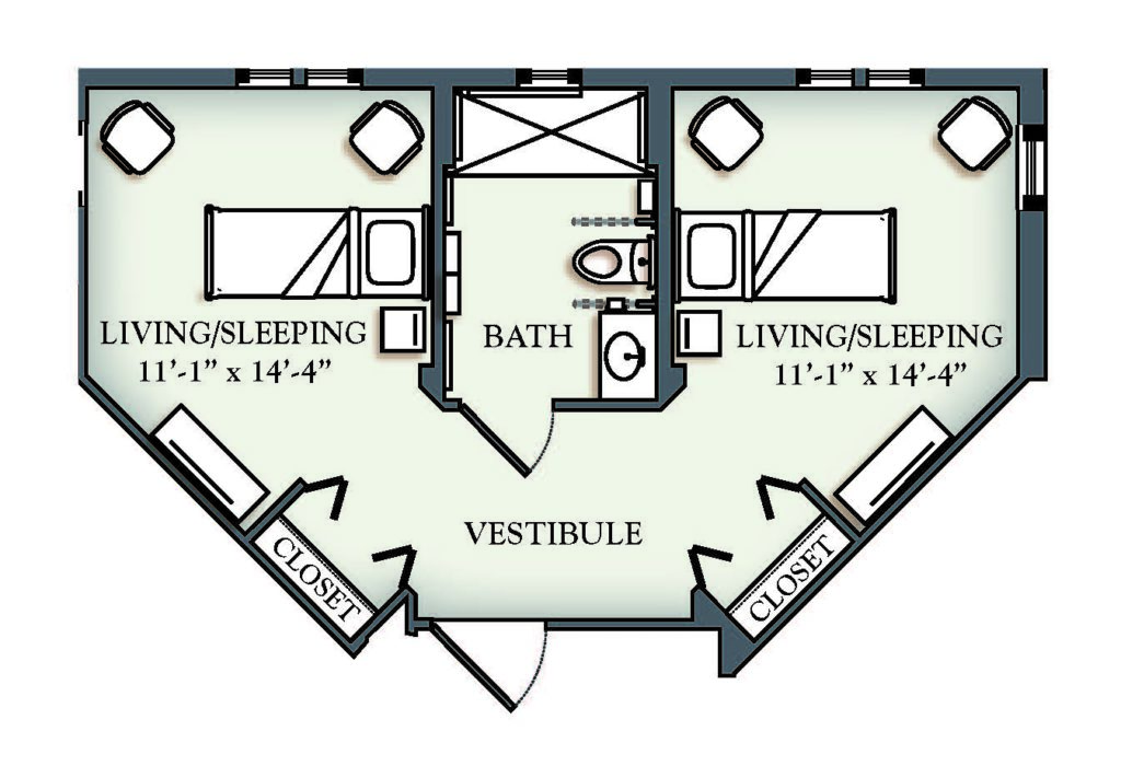 Cotter shared suite floor plan