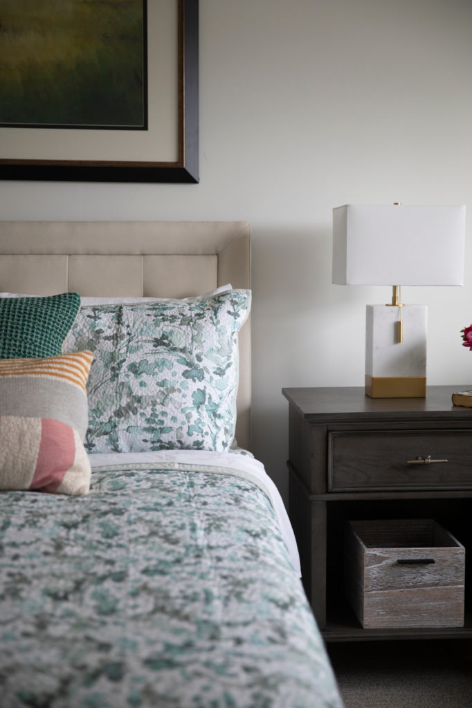 Preston staged room bed and nightstand