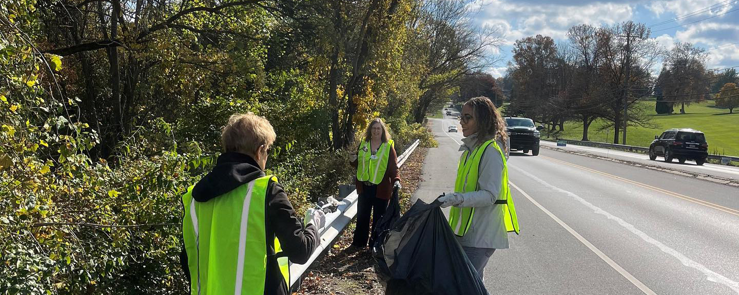 barclay friends staff participates in adopt a highway social impact effort